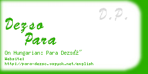 dezso para business card